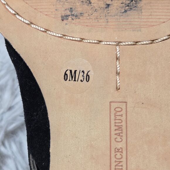 Vince Camuto Womens Size 6M/36 Open Toe Tarita Black Suede Lace-up Booties Heels - Picture 7 of 7